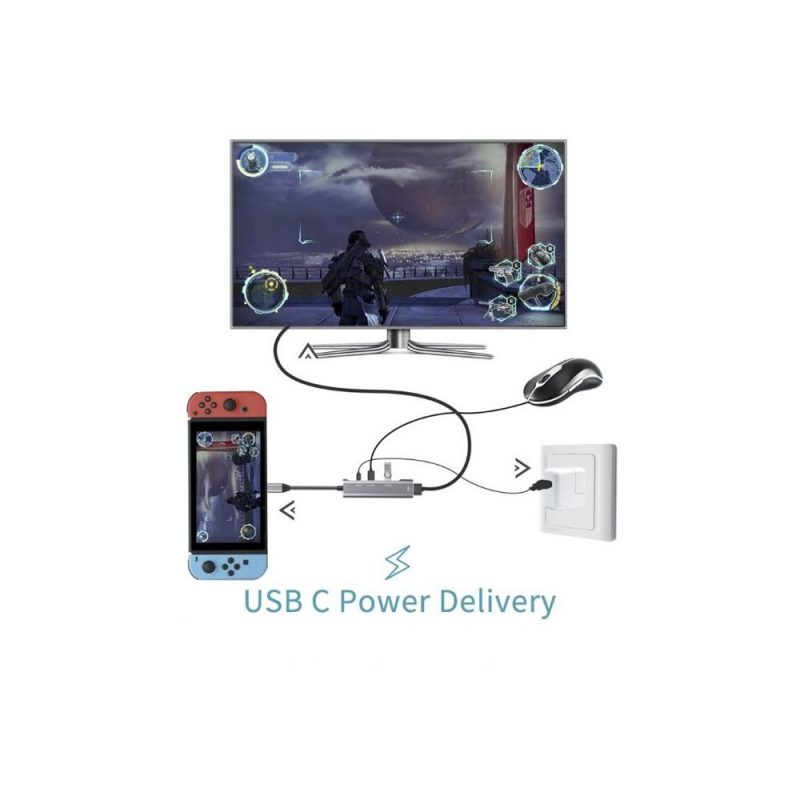 DrPhone DEX1 - 4 in 1 USB C-hub - DEX Ondersteuning + USB Type C 3.1- 4K HDMI-adapter – Multipoort Dock - 80W USBC PD poort - Afbeelding 7