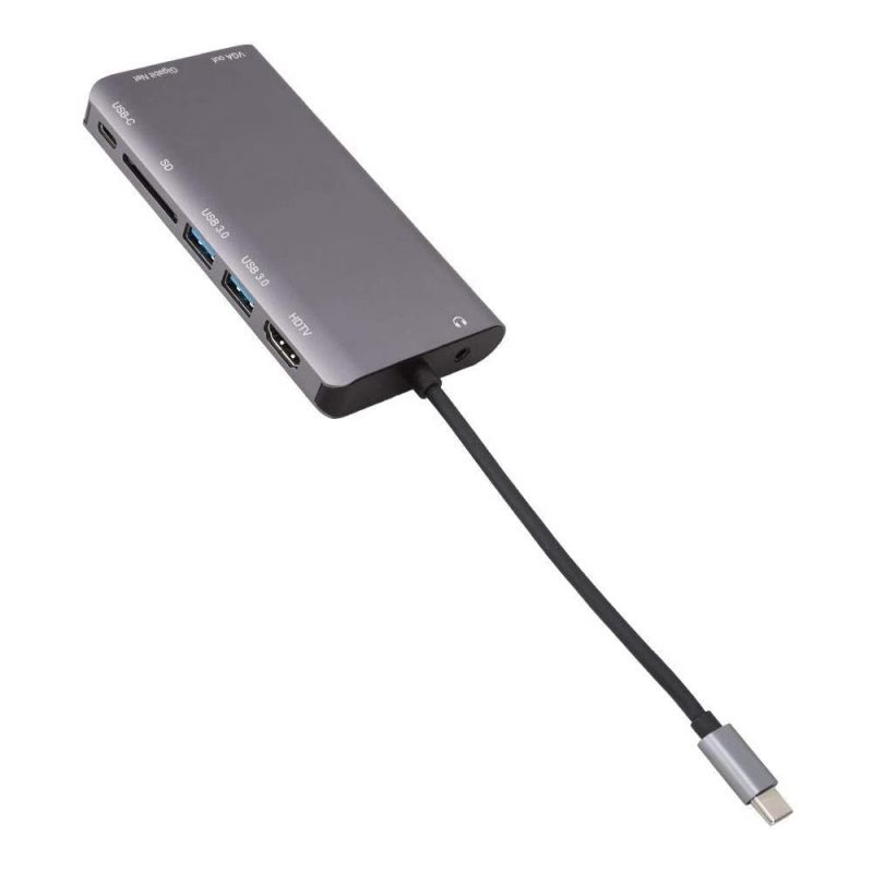 DrPhone HB8 USB C Hub - 8 in 1 - USB3.0x2 + HDMI 4K /VGA 1080P+Jack 3.5+Gigabit Network LAN + Type-C(Pd) 87W - Afbeelding 13