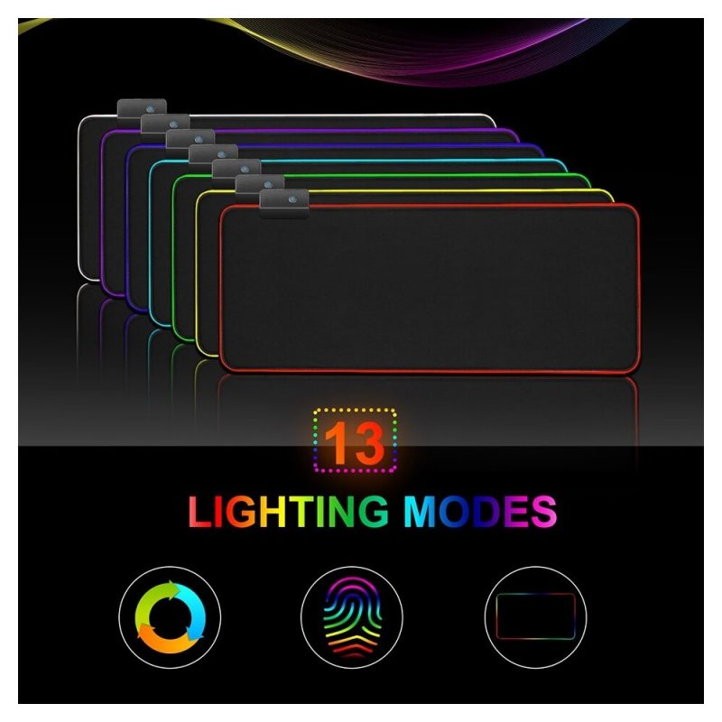 DrPhone QWR Muismat – 300x800x4mm - Muismat – RGB LED Verlichting – Gaming – Anti-Slip - Waterproof - Mousepad – Extra groot - Afbeelding 5