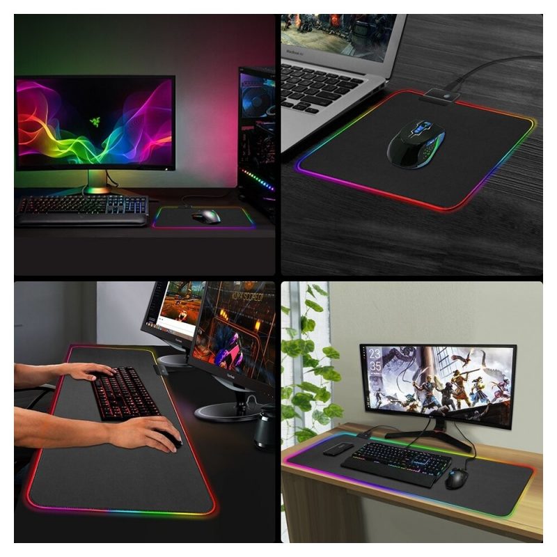 DrPhone QWR Muismat – 300x800x4mm - Muismat – RGB LED Verlichting – Gaming – Anti-Slip - Waterproof - Mousepad – Extra groot - Afbeelding 6