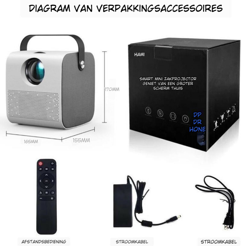 ELEMENTKEY BEAM2® - Projector - 3000 lumen - Bluetooth 4.0 - Projector Beamer - Speaker - Home Cinema - Afbeelding 18