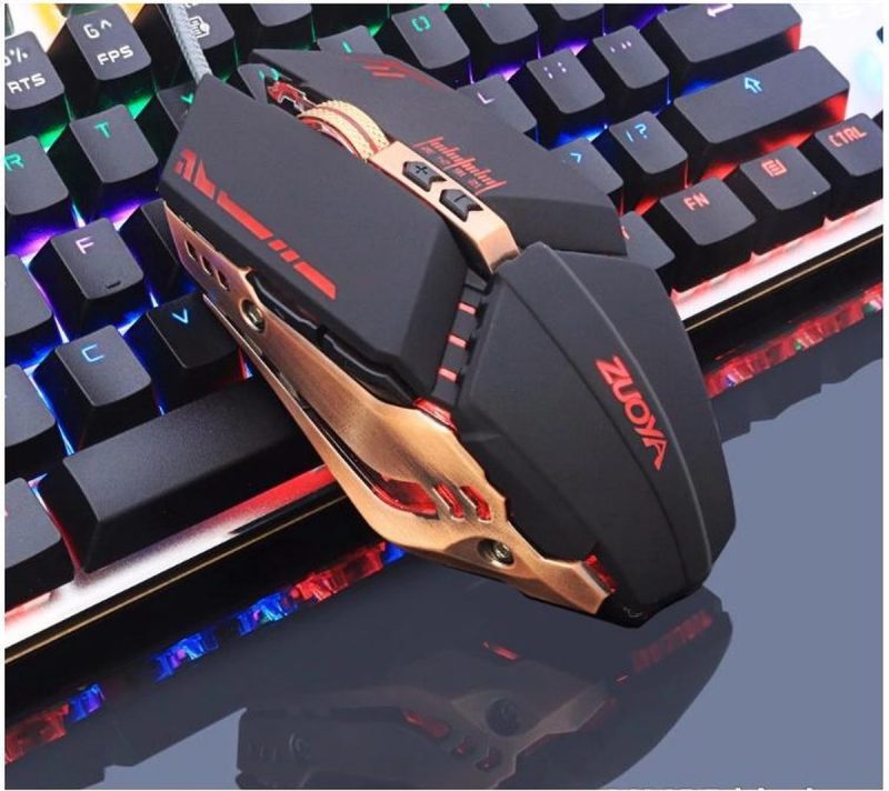 Elementkey ZUOYA - 3D Gaming Muis Verstelbaar 3200 DPI - Bedraad - 6 Knoppen Optische USB Game Muis - 1.5 Meter - Zilver - Afbeelding 3