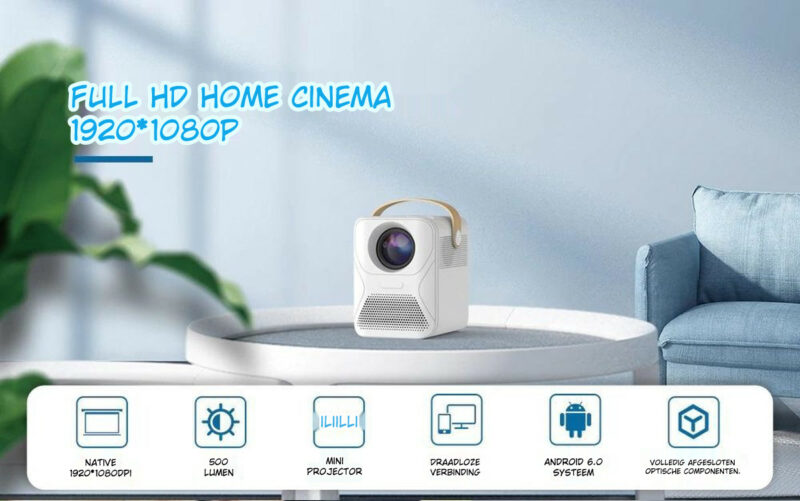 ELEMENTKEY BEAM LITE ® + Muis – WiFi Full HD Projector - Mini Beamer – Geschikt voor Netflix - Home Cinema – Android Systeem – 3300 Lumen- 3000:1 Contrast Ratio - 55W - Airplay / DLNA - Zwart - Afbeelding 14