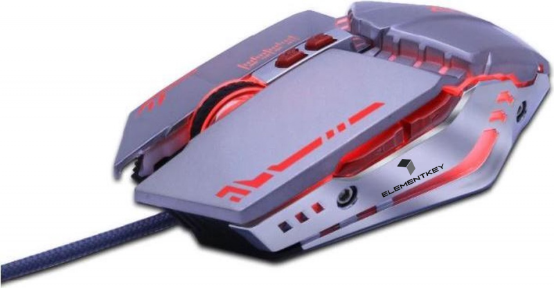 Elementkey ZUOYA - 3D Gaming Muis Verstelbaar 3200 DPI - Bedraad - 6 Knoppen Optische USB Game Muis - 1.5 Meter - Zilver - Afbeelding 9