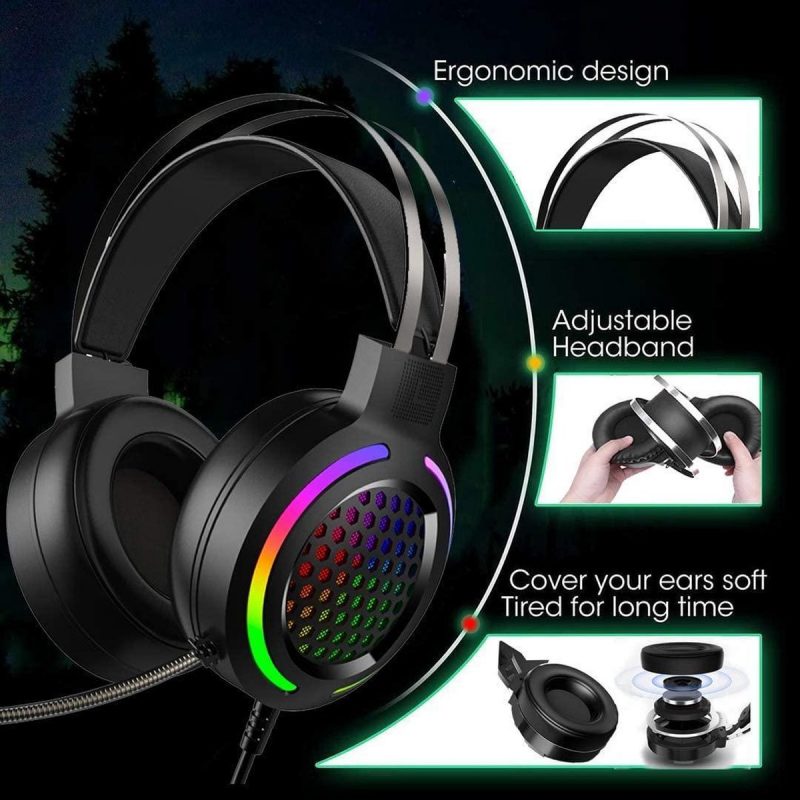 Elementkey GH10 Gaming Headset met RGB - 7.1 Surround Sound met ruis onderdrukkende microfoon – Koptelefoon voor o.a PS4/PS5/GamePC/Computers & Laptops - Afbeelding 17