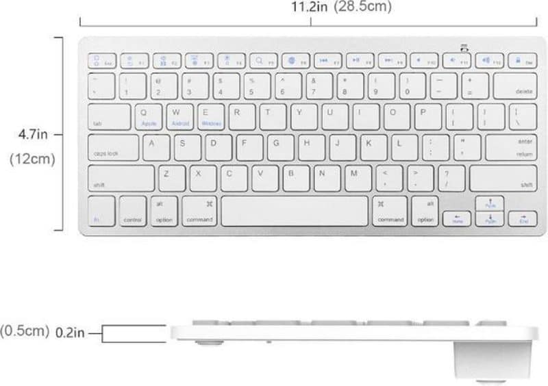 Elementkey Draadloos Bluetooth Keyboard Tablets / Computers / TV Wireless Toetsenbord Windows / IOS en Android Wit - Afbeelding 4