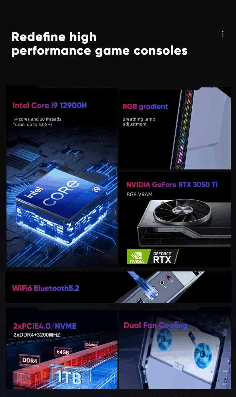 Elementkey GX3 – Game PC – i9 12900H – 32GB Ram - Nvidia RTX 3050 8GB – 1000GB SSD – WiFi - Windows 11 Pro - Afbeelding 11