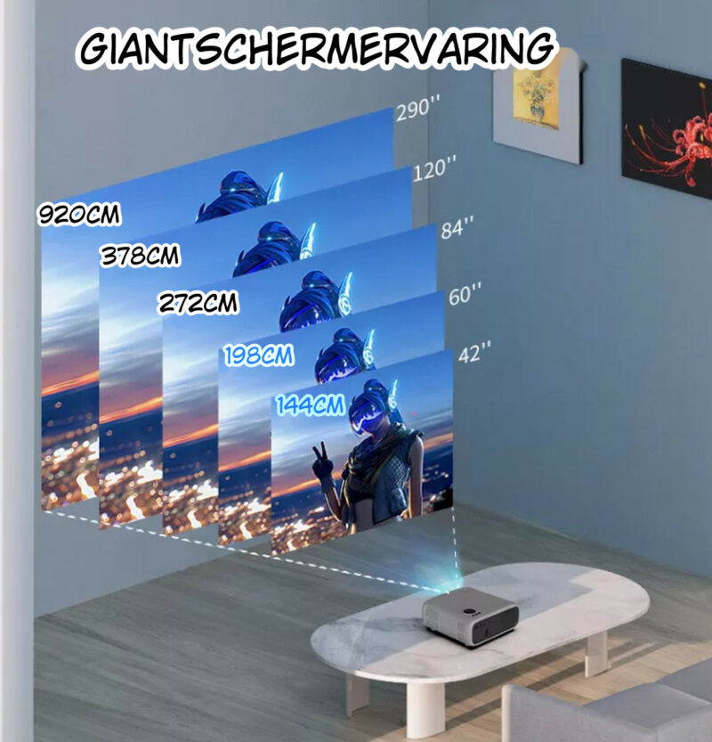 ELEMENTKEY BEAM20 Ultra - 800 ANSI LUMEN - LCD Android 9.0 Beamer - Projector voor Commerciële Doeleinden  - WiFi/Bluetooth 5.1 - Afbeelding 2