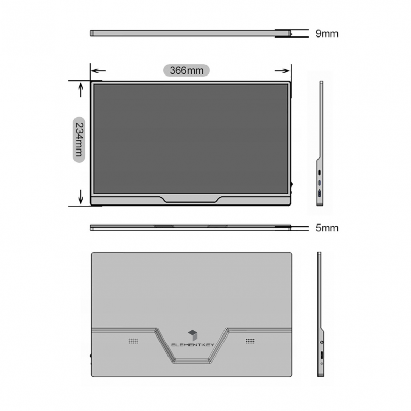 Elementkey GENX3 - 4K 3840x2160P Monitor - 15.6 inch - 16:9 Schermverhouding - HDR, Eye Care - AMD Free Sync - A Klasse Scherm - Afbeelding 22