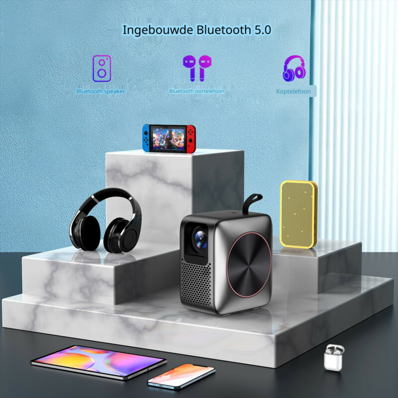 Elementkey SkyCast – Performance Beamer – Mini Home Theather – 4K Resolutie – 2.4G &5g Wifi – Bluetooth 5.0 – Android Systeem - 45 tot 150 inch Projectiegrootte - 2GB RAM 32GB Opslag - Afbeelding 4