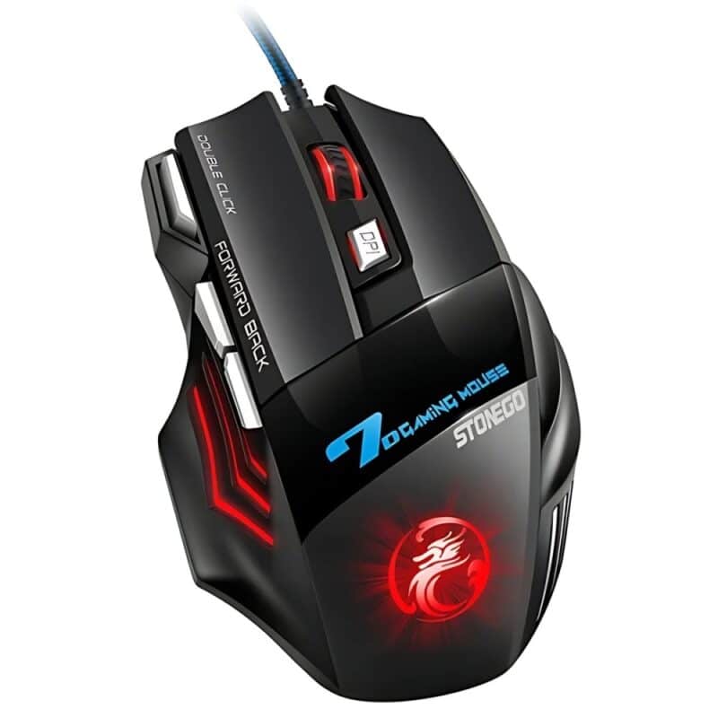 Elementkey HyperClaw V3 – Bedrade Gaming Muis – RGB-verlichting - tot 3200 DPI - Multiknoppen + Extra Fire knop – Ergonomische Muis – Duimsteun - Zwart - Afbeelding 2