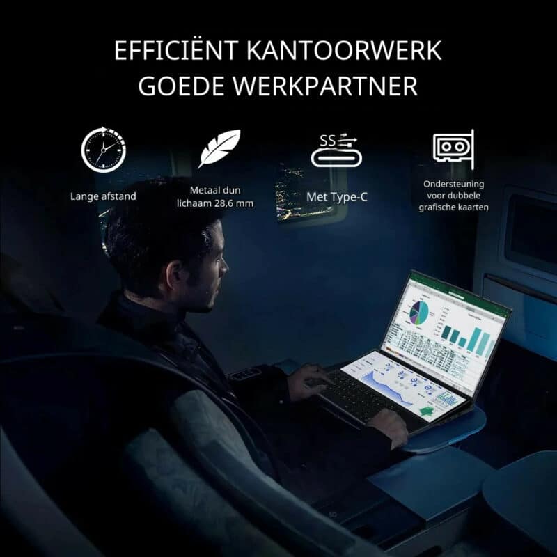 Elementkey TrueVision - Dubbele Scherm Laptop - 2 in 1 - Intel i9 10980HK - 64GB ram - 1000GB SSD - Windows 11 Pro - Afbeelding 3