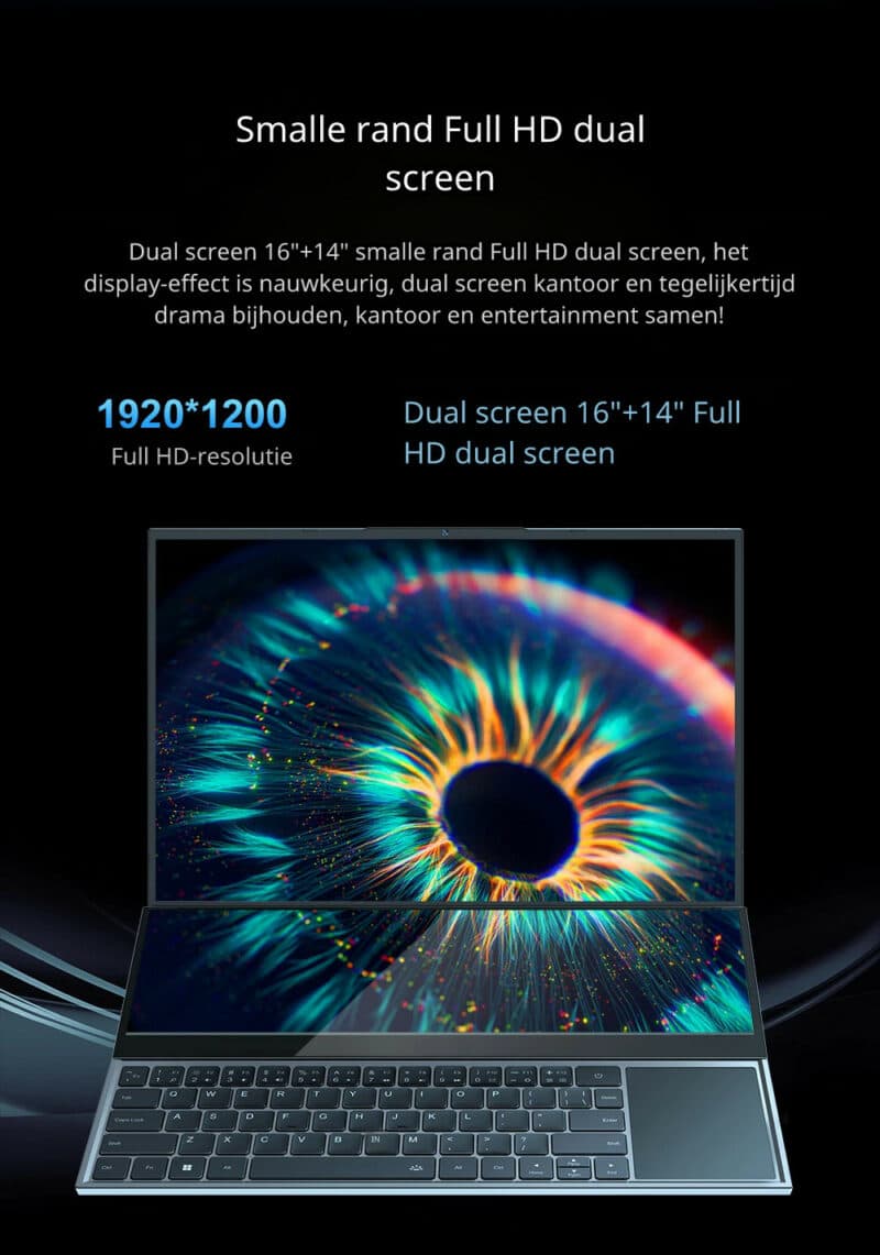 Elementkey TrueVision - Dubbele Scherm Laptop - 2 in 1 - Intel i9 10980HK - 64GB ram - 1000GB SSD - Windows 11 Pro - Afbeelding 17