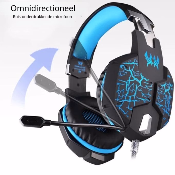 Elementkey ApexWave2 Gaming Headset – 50mm Drivers – Noise Reduction Microfoon – LED Verlichting – Volume & Mute Control – 3.5mm + USB – Zwart/Groen - Afbeelding 3